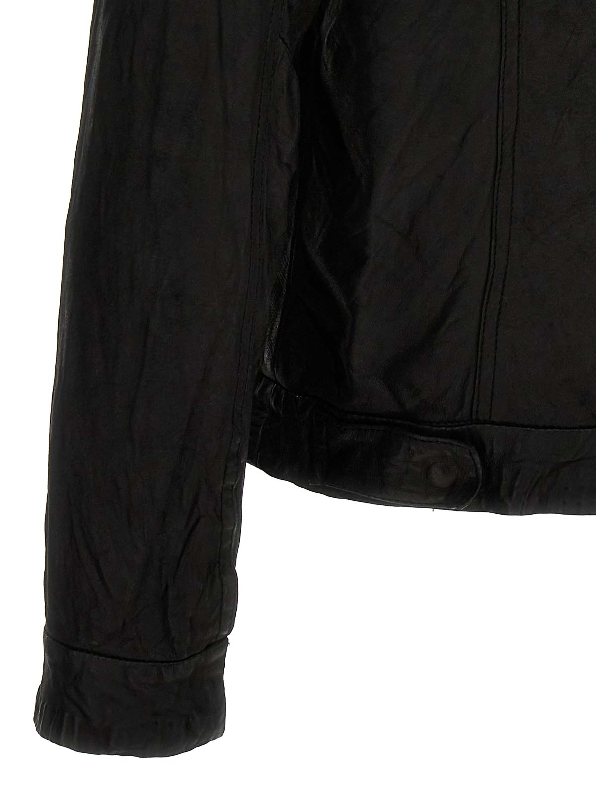 Shop Giorgio Brato Trucker Leather Jacket In Negro