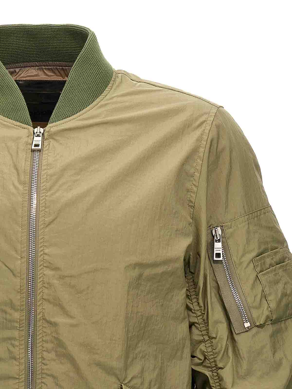 Shop Giorgio Brato Nylon Bomber Jacket In Verde