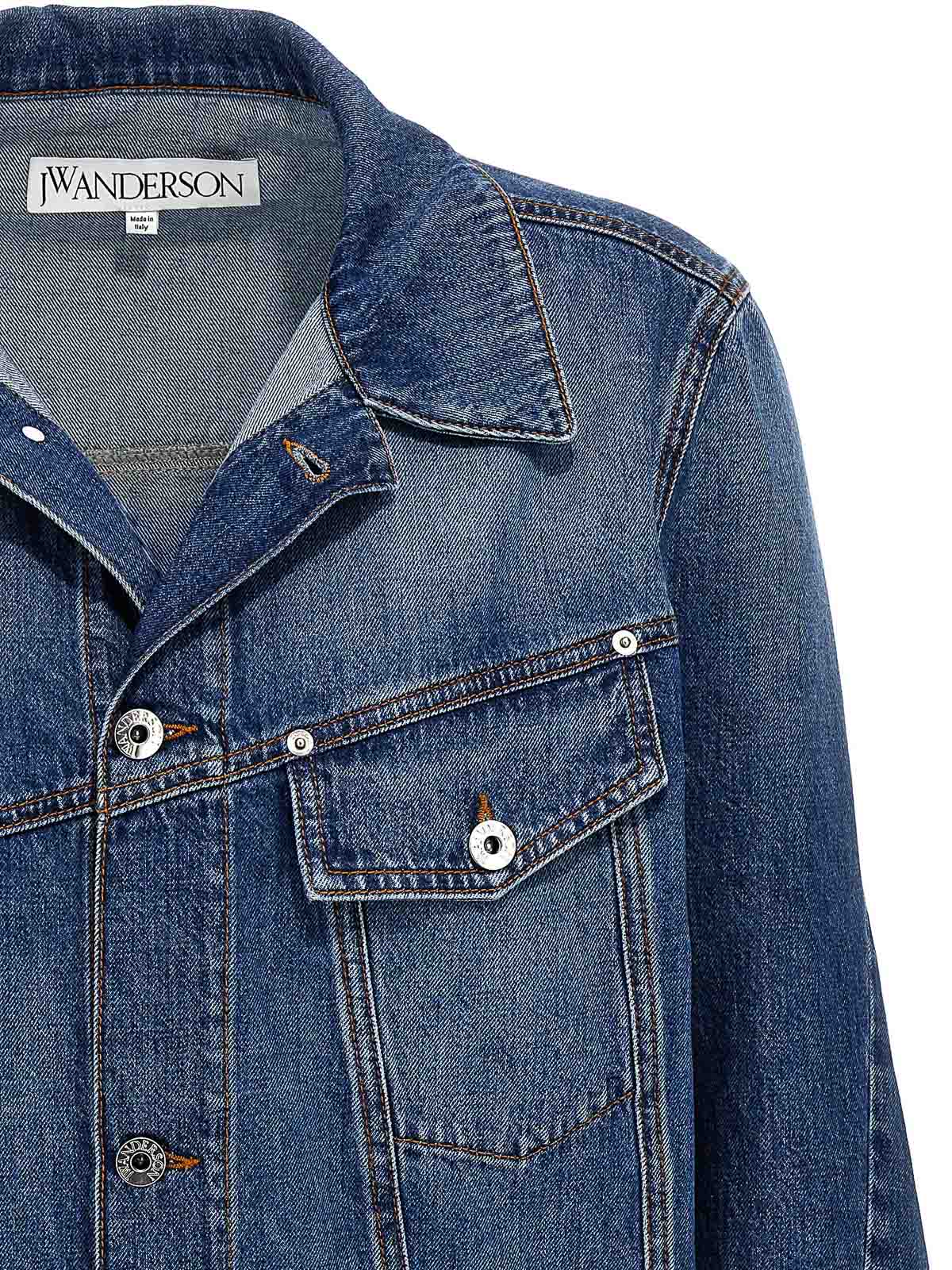 Shop Jw Anderson Twisted Workwear Denim Jacket In Azul