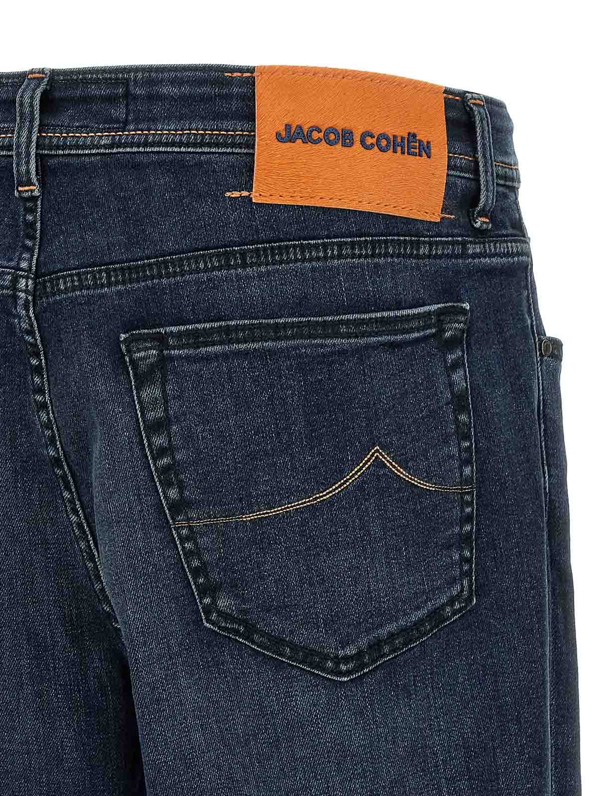 Shop Jacob Cohen Bard Jeans Stone Button In Blue