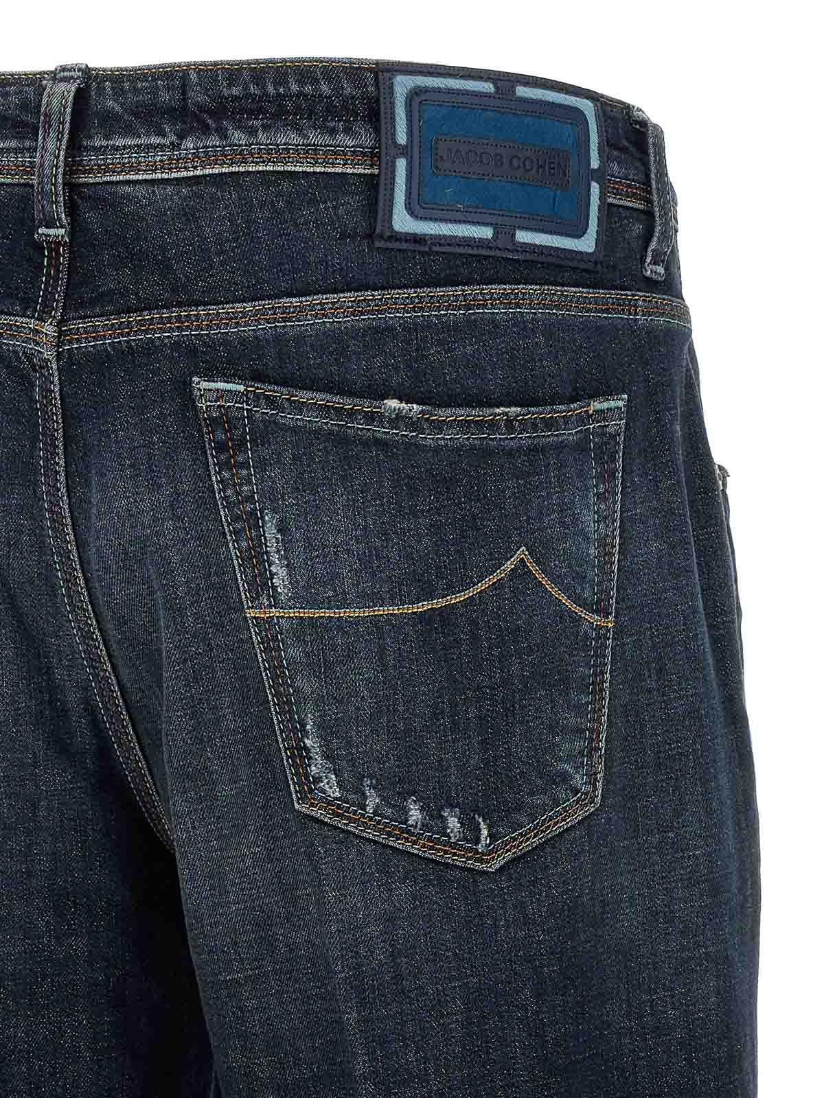 Shop Jacob Cohen Scott Denim Jeans Rips In Blue