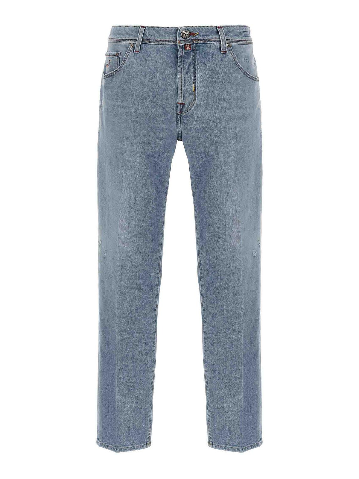Jacob Cohen Scott Denim Jeans Rips In Light Blue