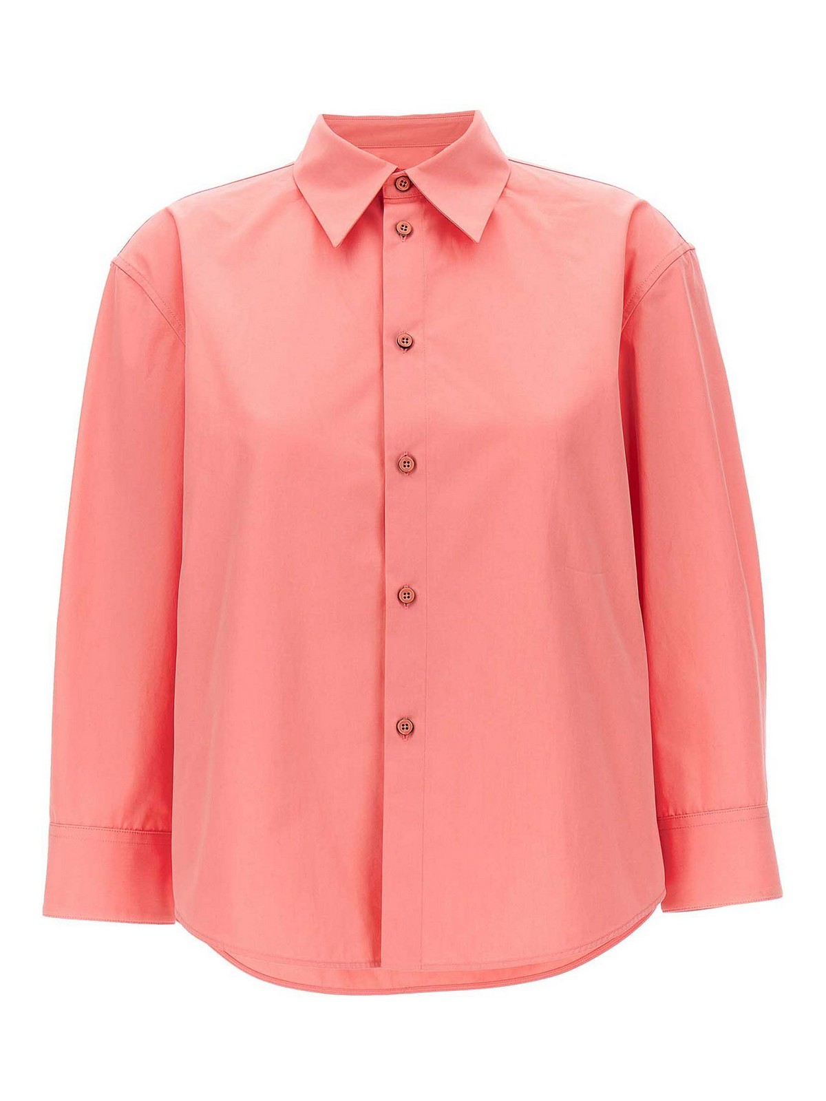 Shop Jil Sander Cotton Poplin Shirt Button In Color Carne Y Neutral