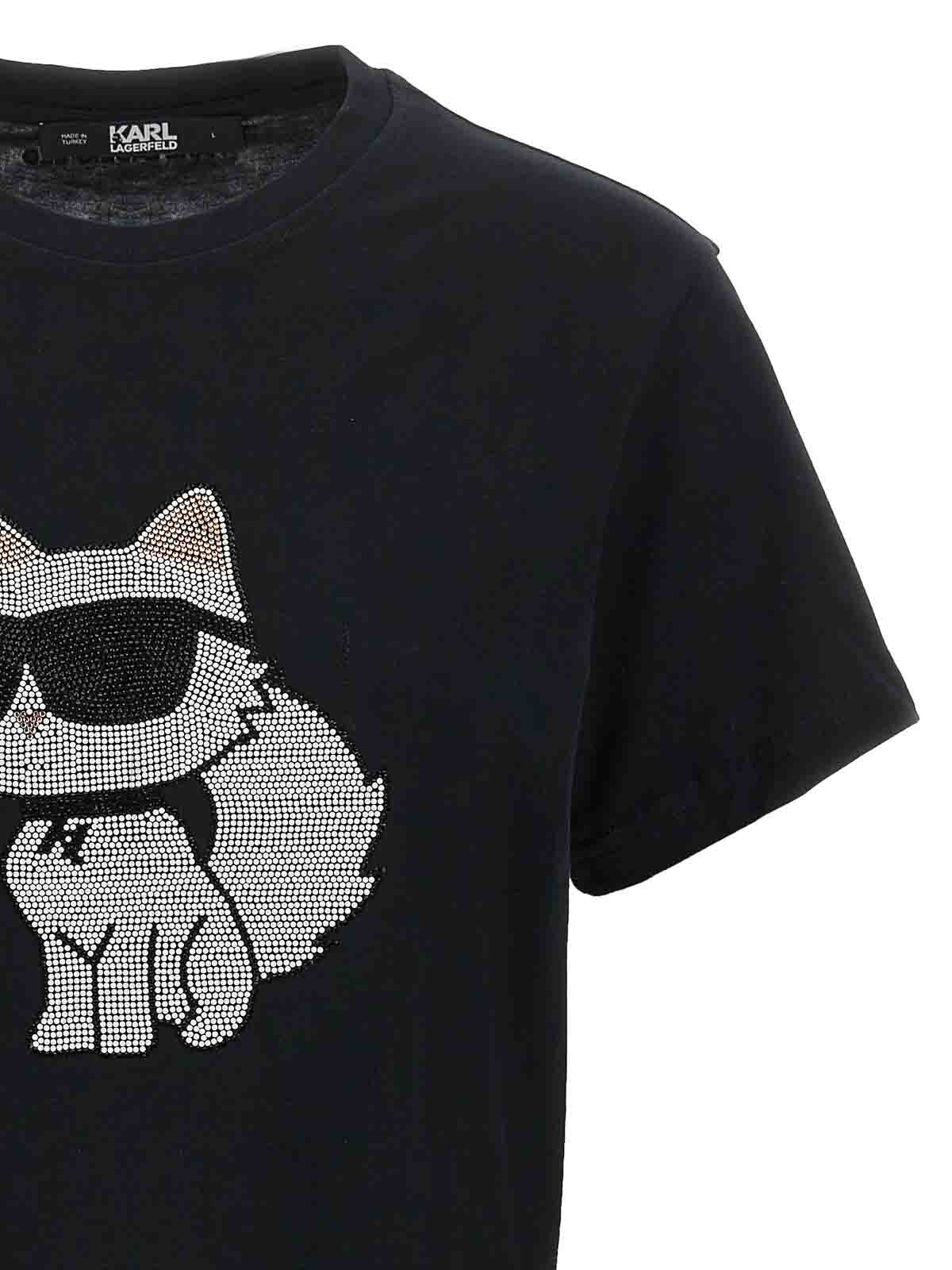 Shop Karl Lagerfeld Ikonik 20 Choupette T-shirt In Black