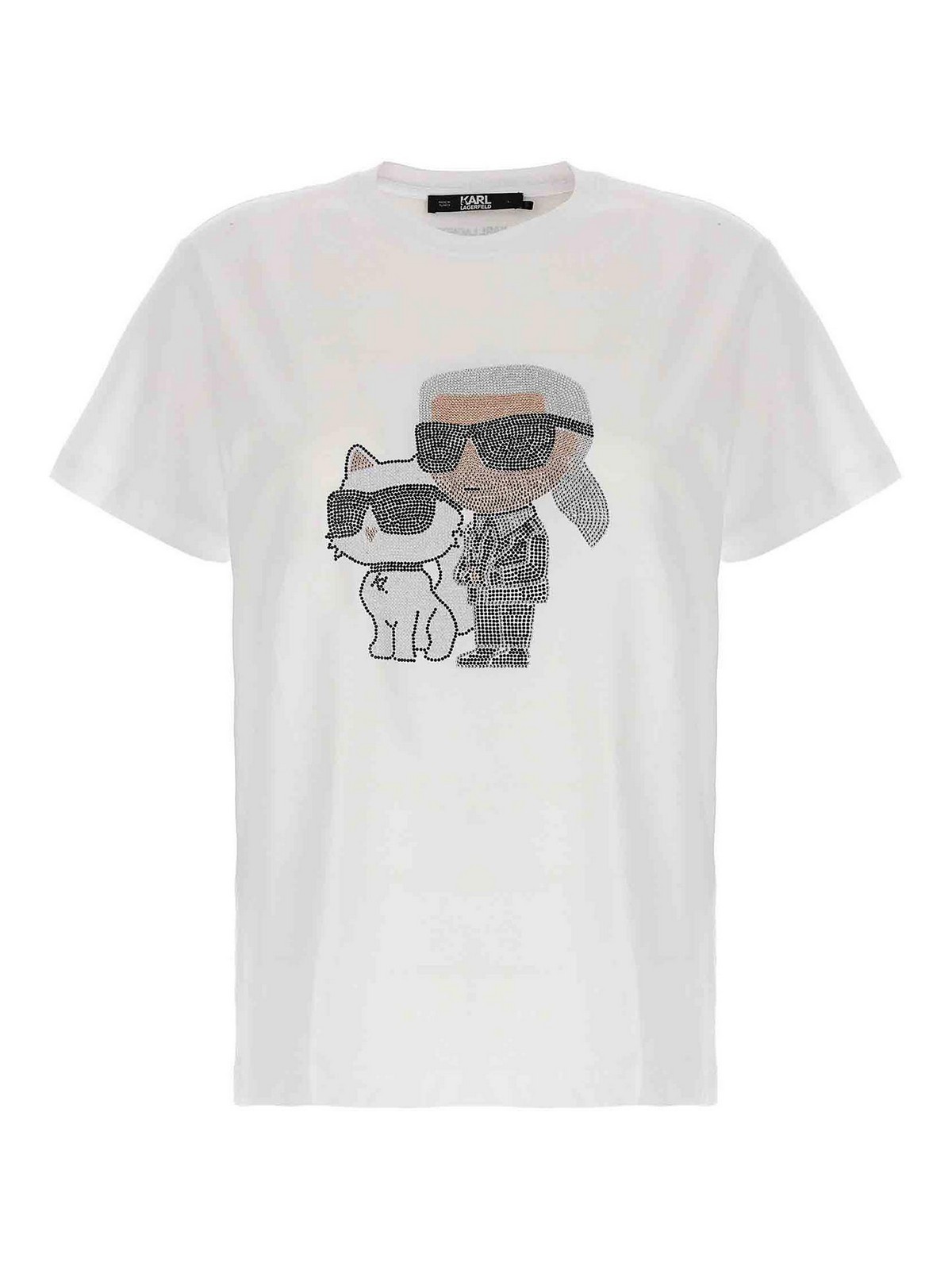 Shop Karl Lagerfeld Ikonik 20 T-shirt In White