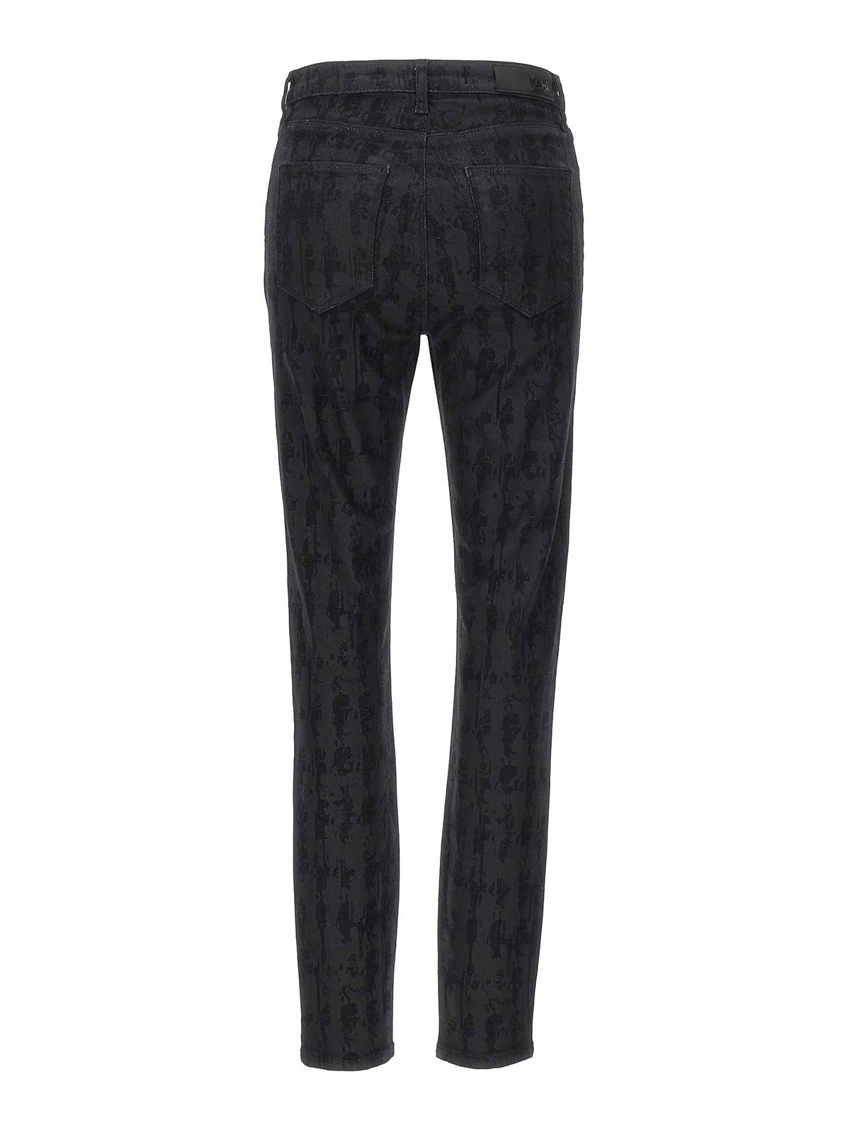 Shop Karl Lagerfeld Aop Stretch Jeans Coated Effect In Negro