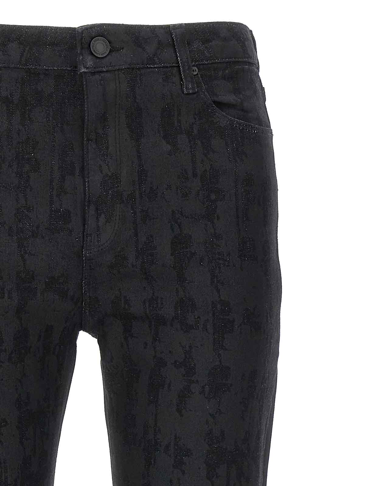 Shop Karl Lagerfeld Aop Stretch Jeans Coated Effect In Negro