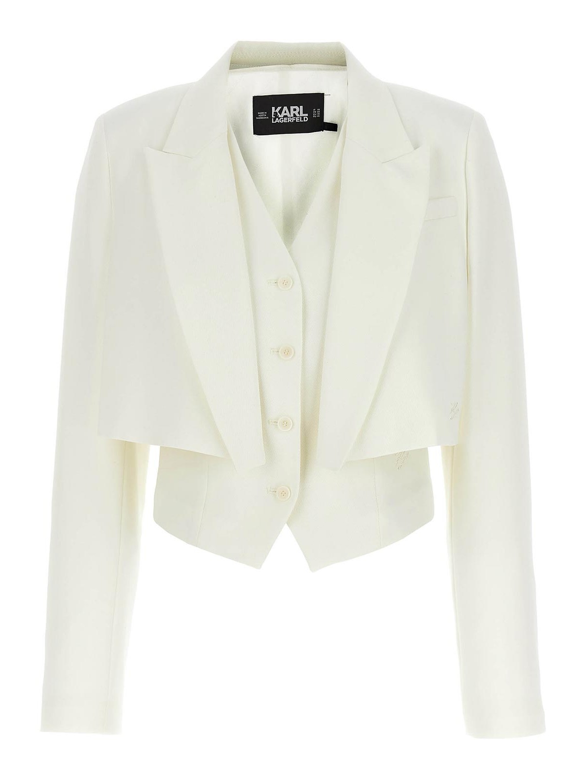 Shop Karl Lagerfeld Huns Pick Blazer In Blanco