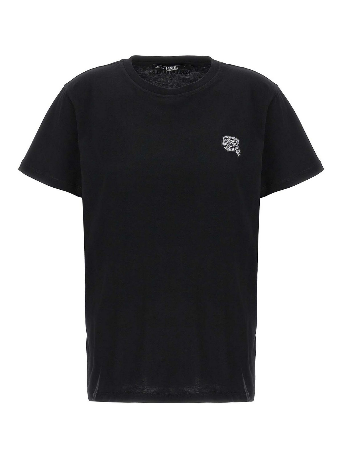 Shop Karl Lagerfeld Ikonik 20 Glitter T-shirt In Black
