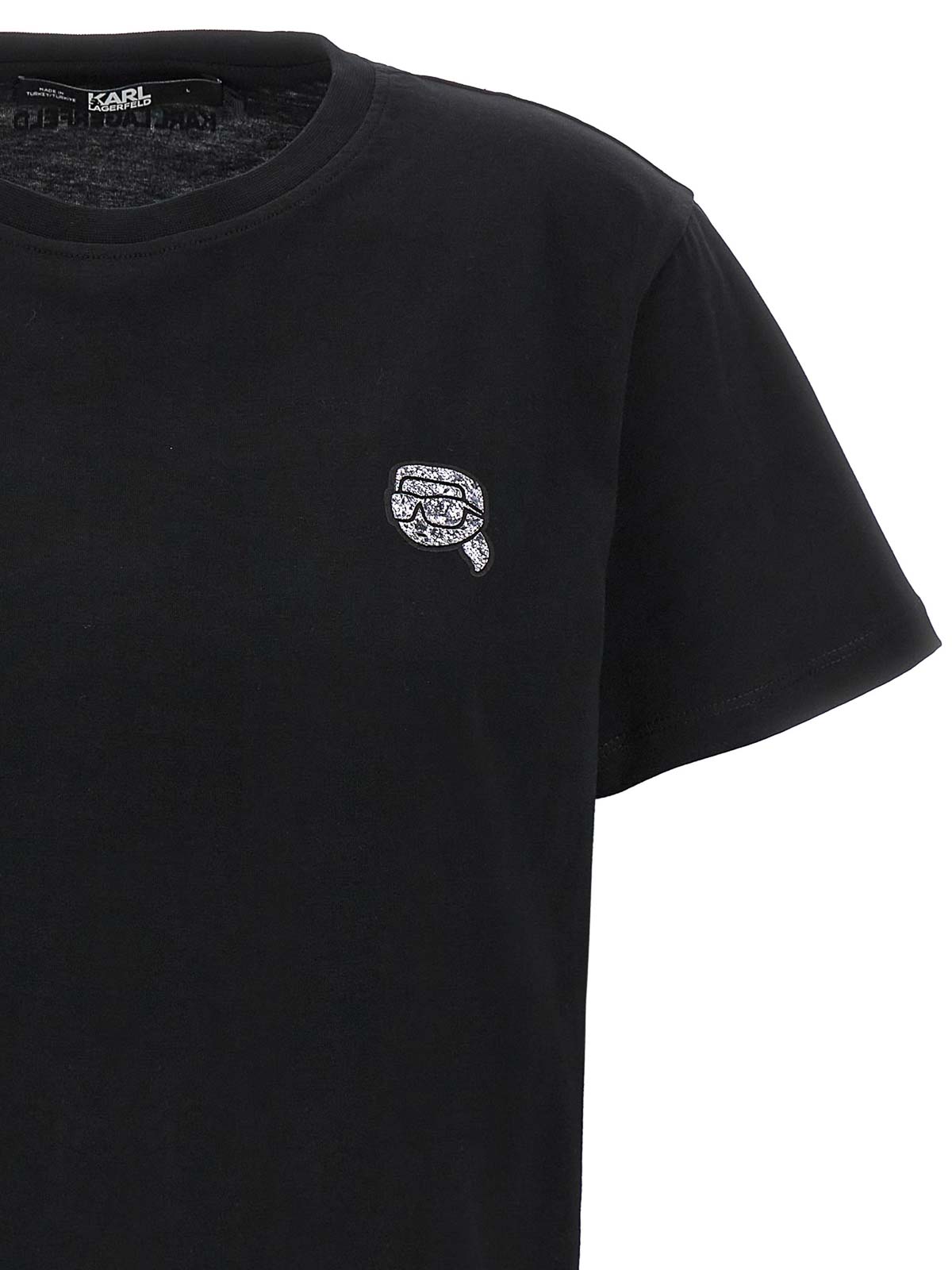 Shop Karl Lagerfeld Ikonik 20 Glitter T-shirt In Black