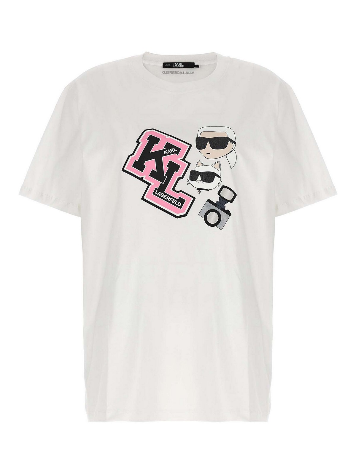 Shop Karl Lagerfeld Oversized Ikonik T-shirt In White