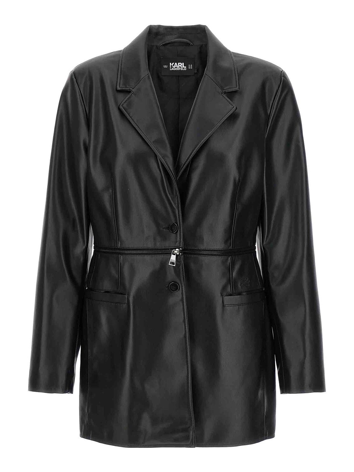 Karl Lagerfeld Recycled Leather Blazer In Negro