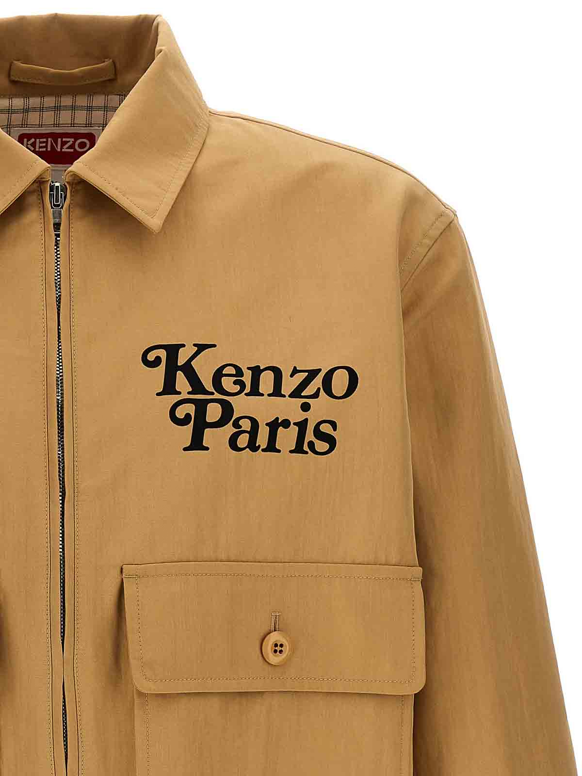 Shop Kenzo Short Blouson In Beis