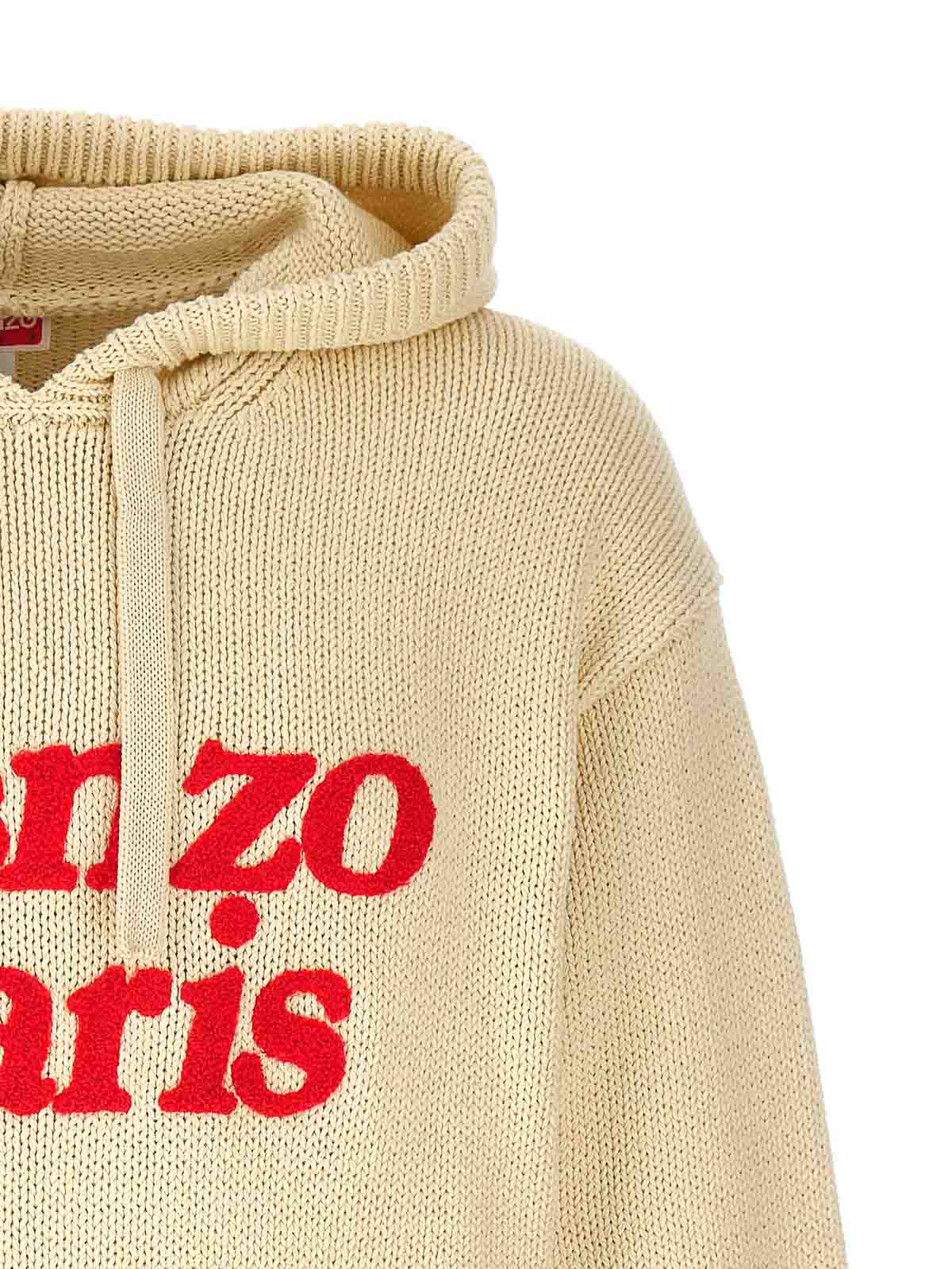 Shop Kenzo Hooded Sweater In Blanco