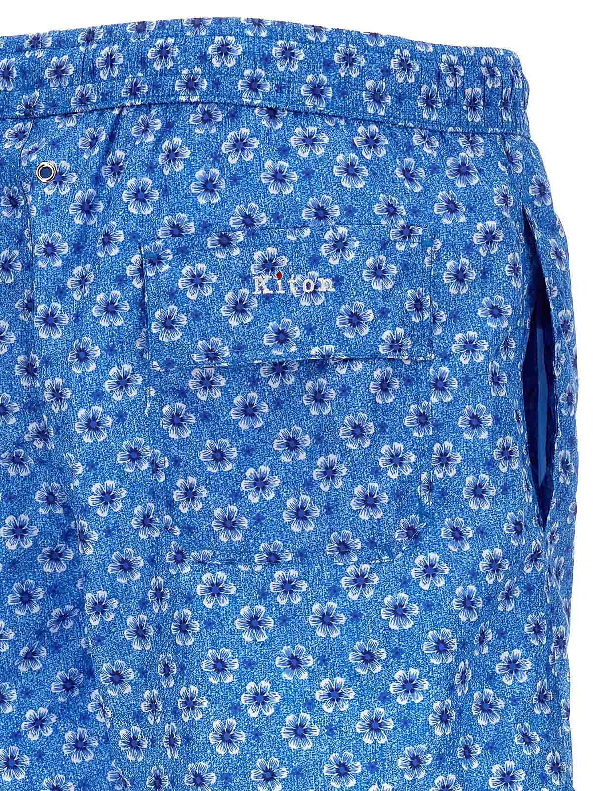 Shop Kiton Floral Printed Swimsuit In Azul Claro
