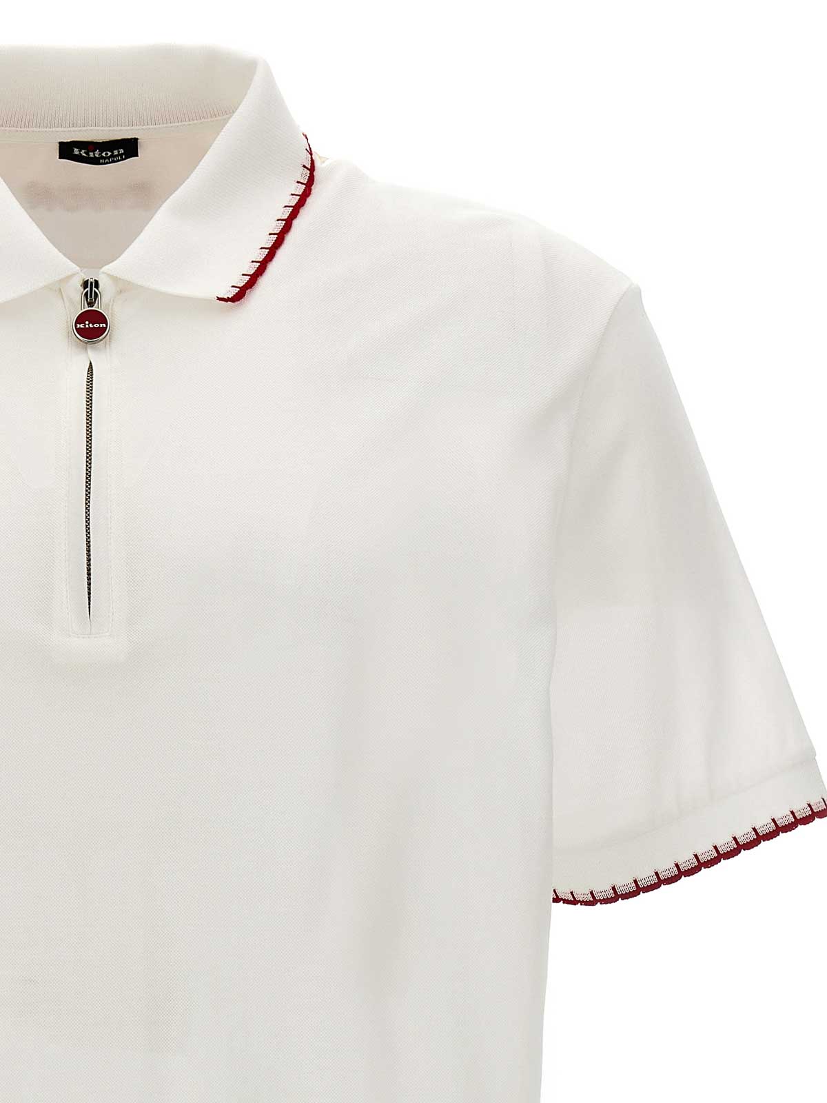 Kiton Half Zip Polo Shirt - White - Men | UMK035801 | thebs.com