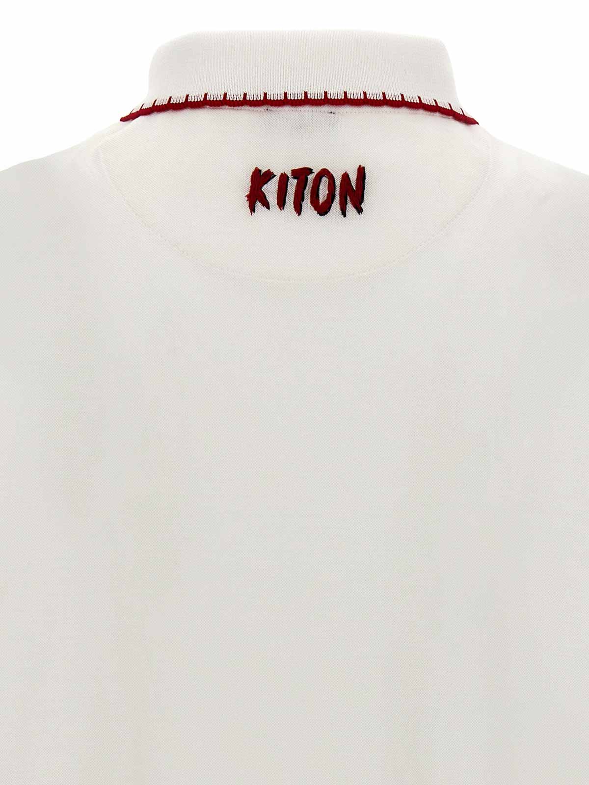 Kiton Half Zip Polo Shirt - White - Men | UMK035801 | thebs.com