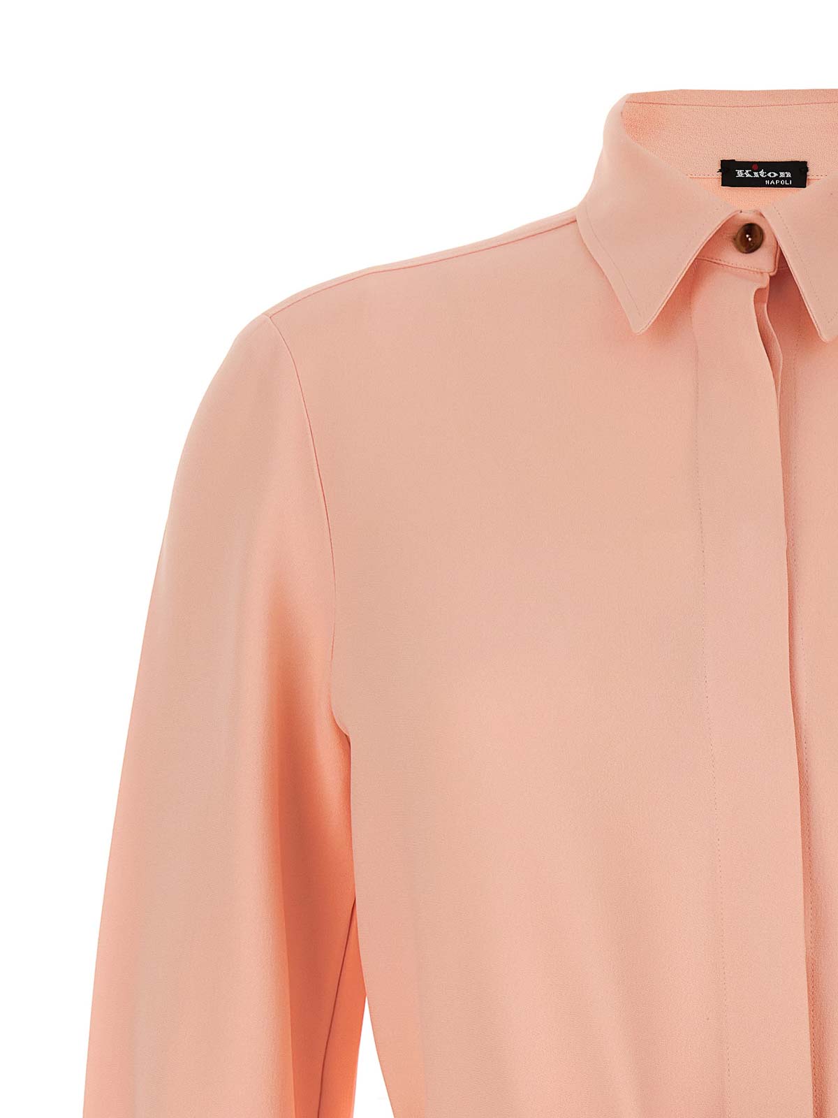 Shop Kiton Shirt In Color Carne Y Neutral
