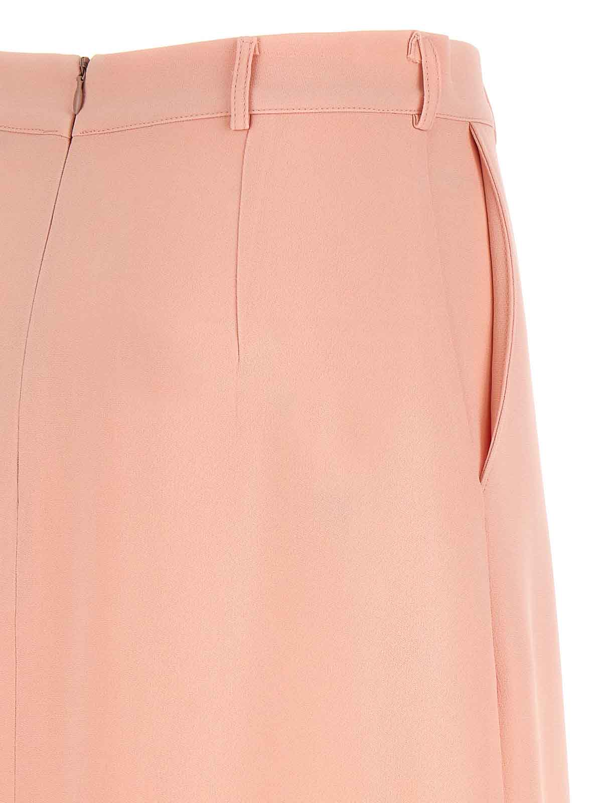 Shop Kiton Long Skirt Viscose Pockets In Color Carne Y Neutral