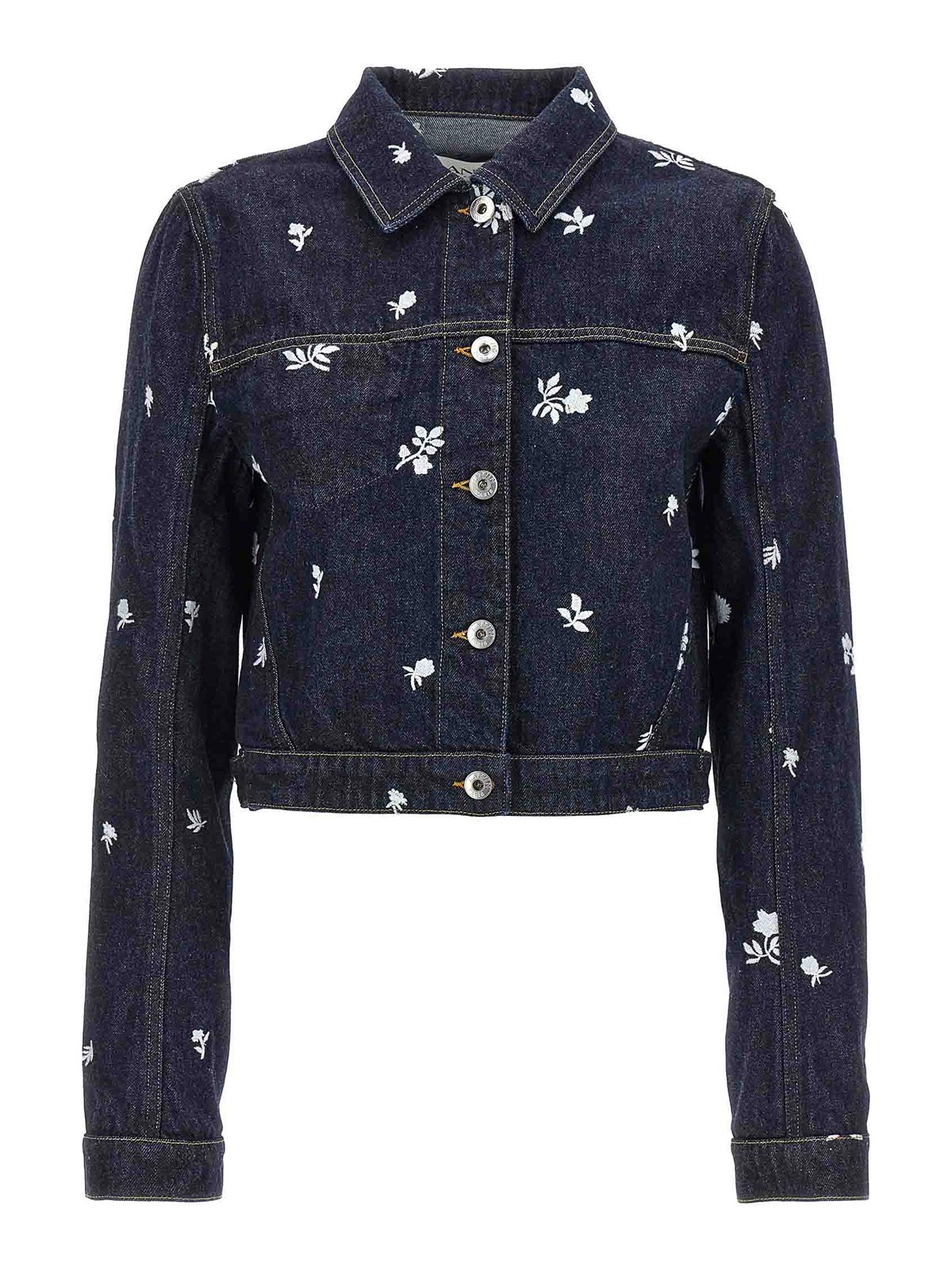 Shop Lanvin Floral Embroidery Jacket In Azul