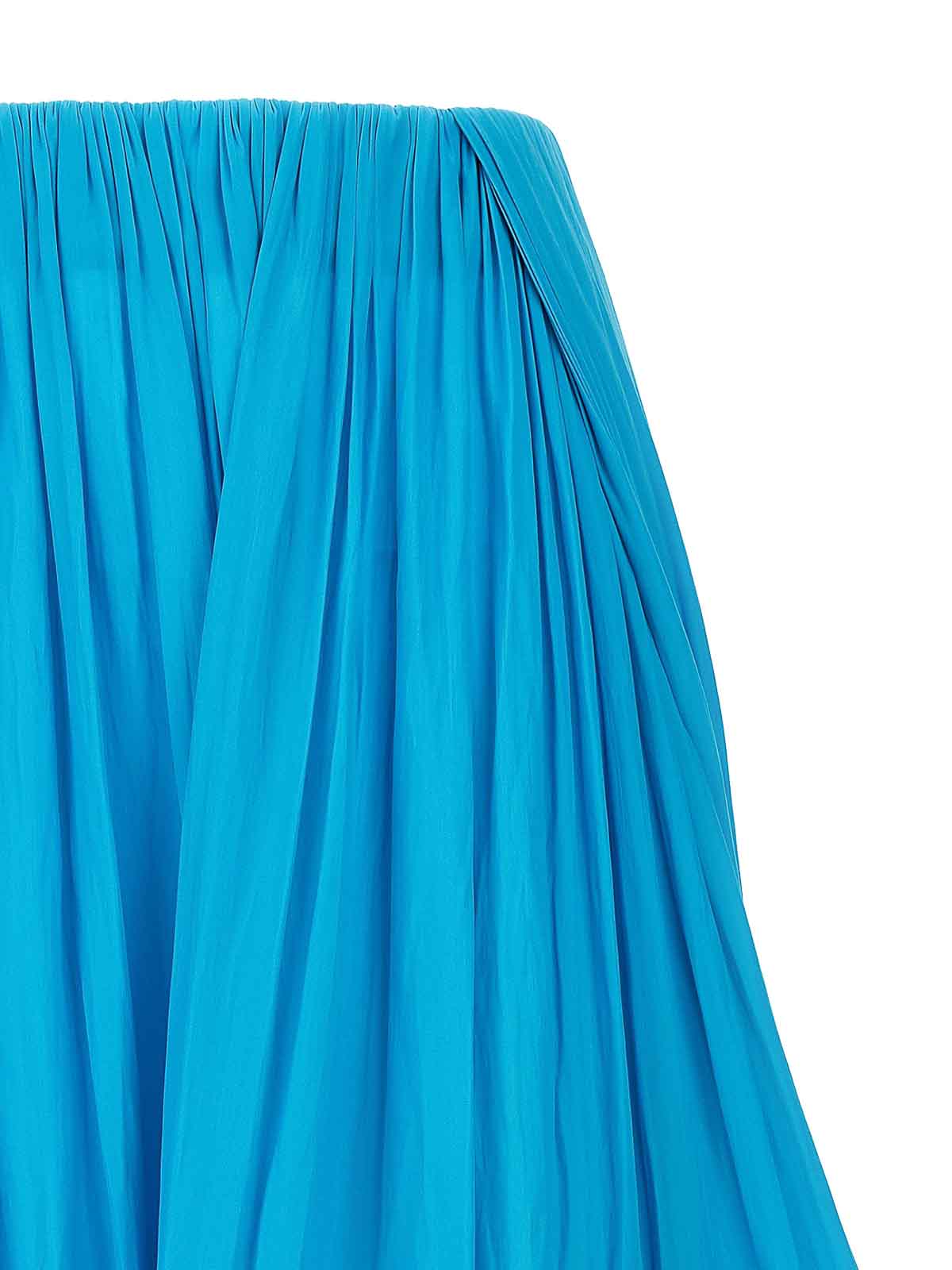 Shop Lanvin Asymmetrical Midi Skirt In Azul Claro