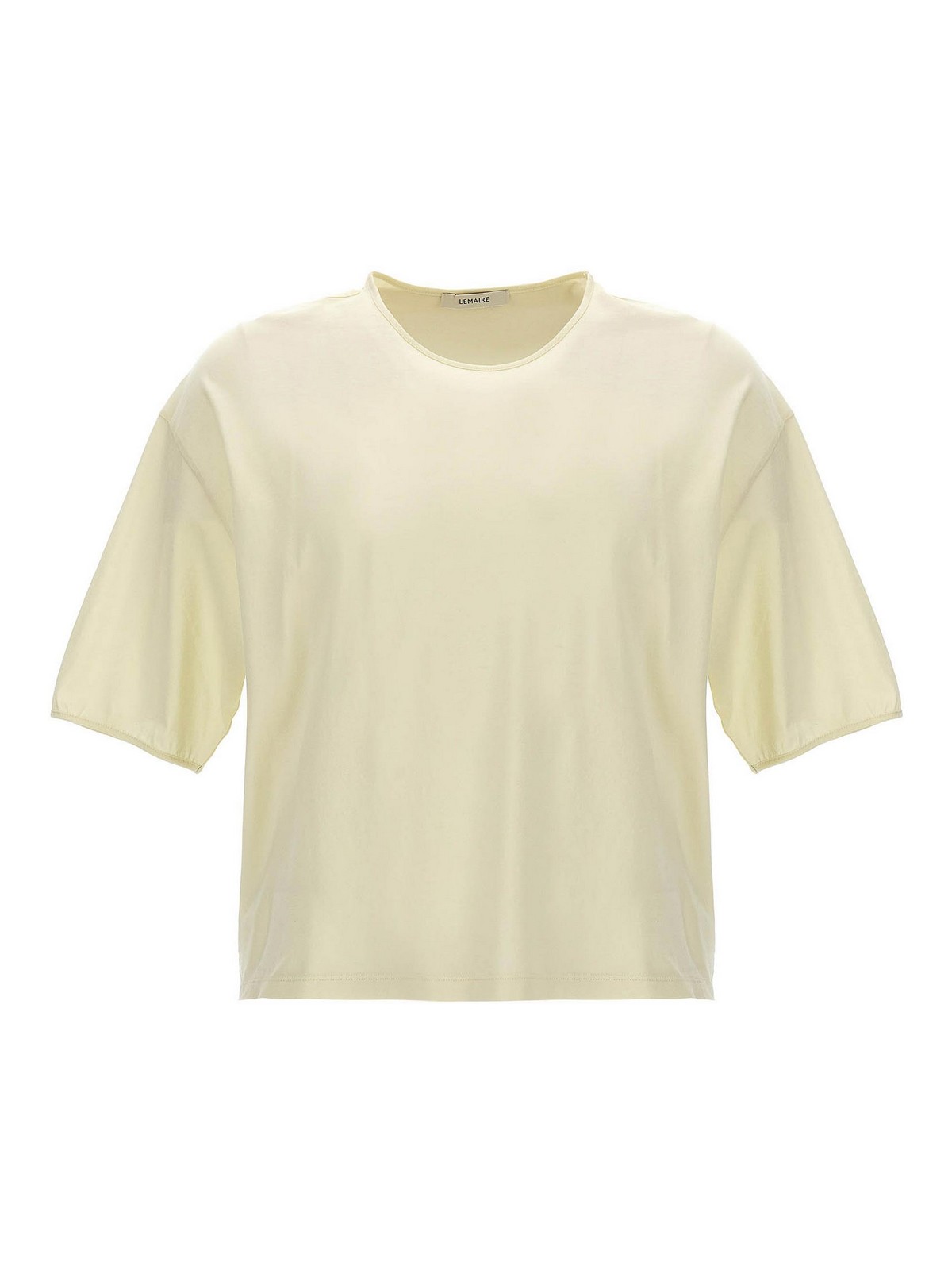 Lemaire Mercerized Cotton T-shirt In Yellow