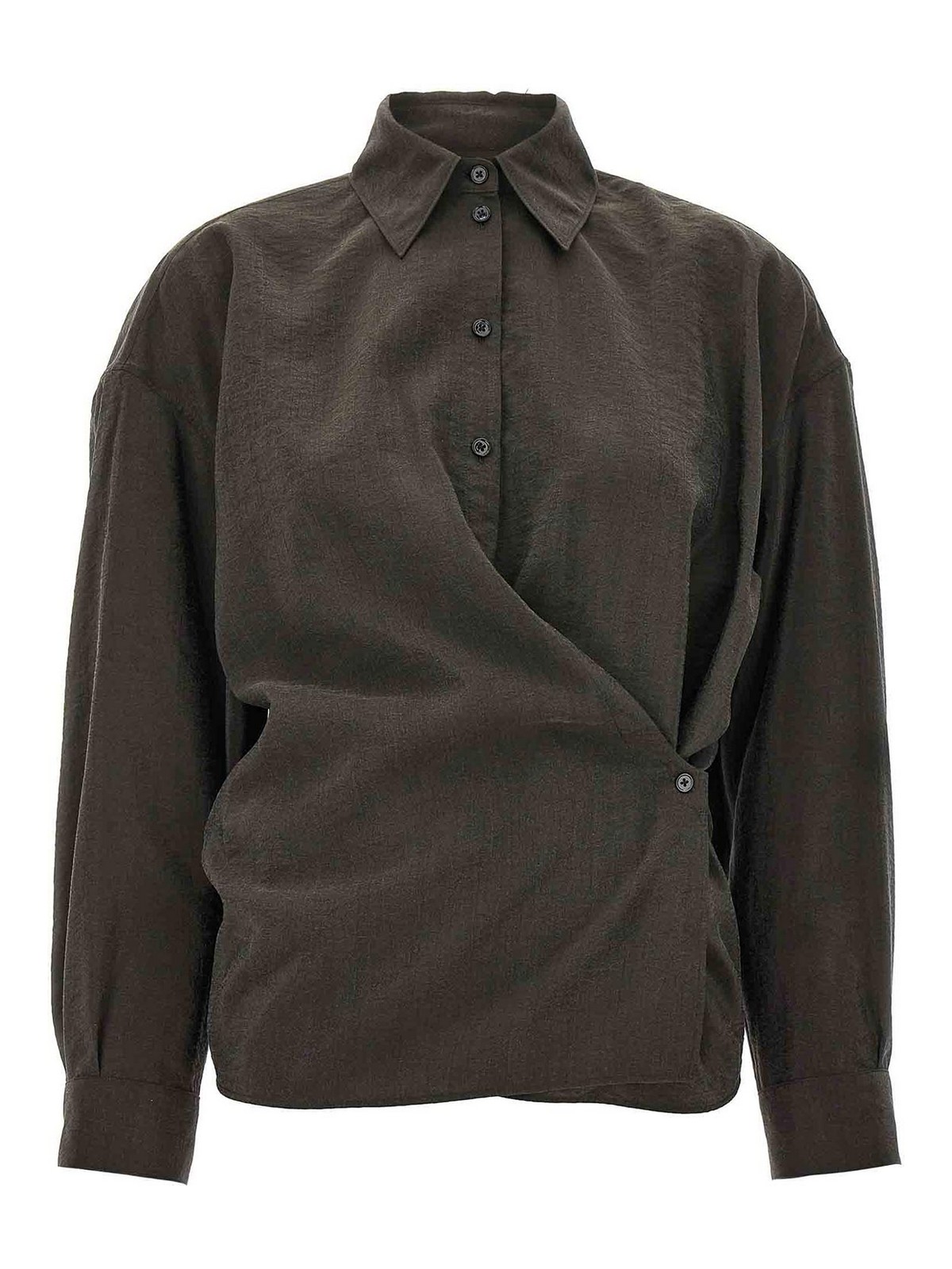 Lemaire Twisted Shirt In Marrón