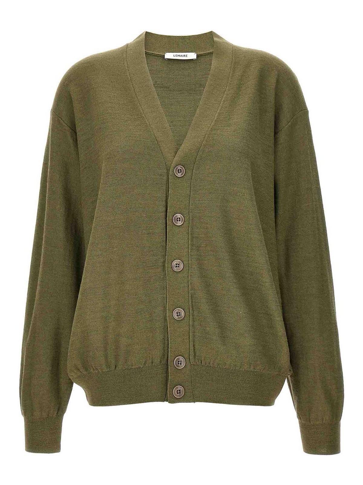 Cardigan à col en maille flou Vert