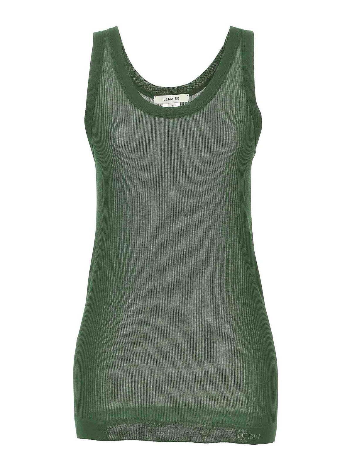 Shop Lemaire Seamless Rib Tank Top In Verde