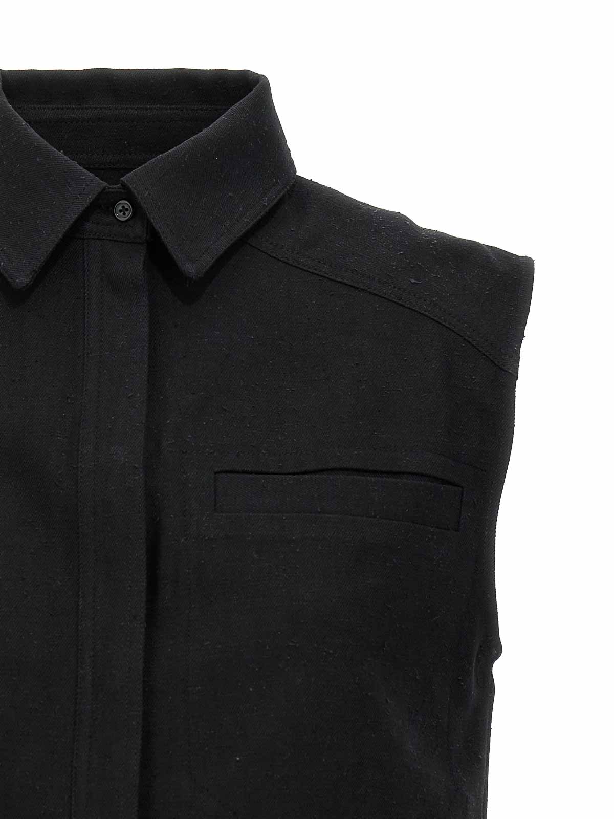 Shop Loulou Studio Adora Blend Top Button Pocket In Negro