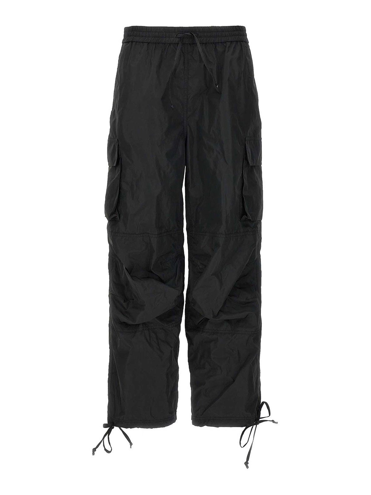 Shop Msgm Nylon Cargo Pants In Black