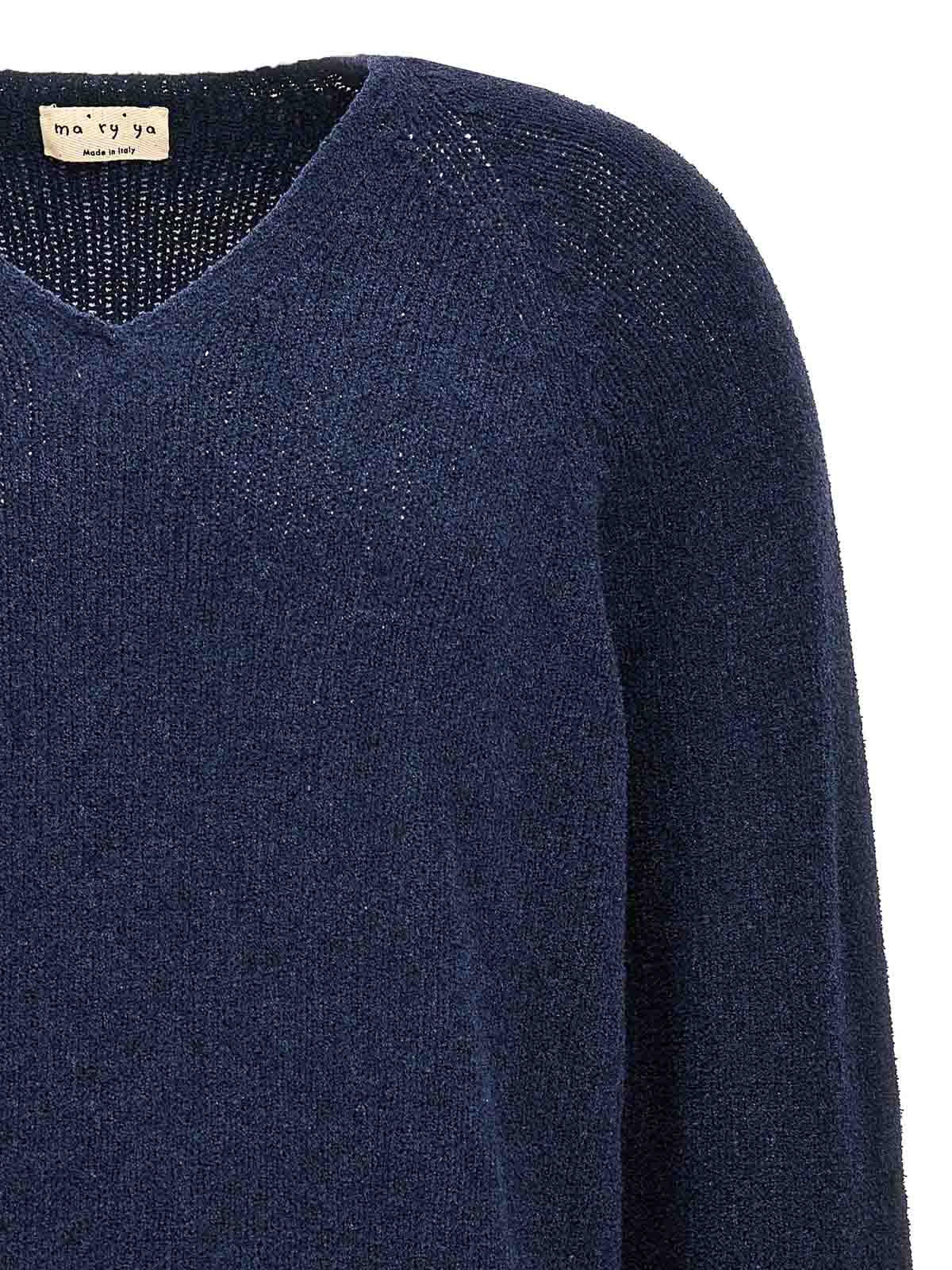 Shop Ma'ry'ya Suéter Con Cuello De Pico - Azul
