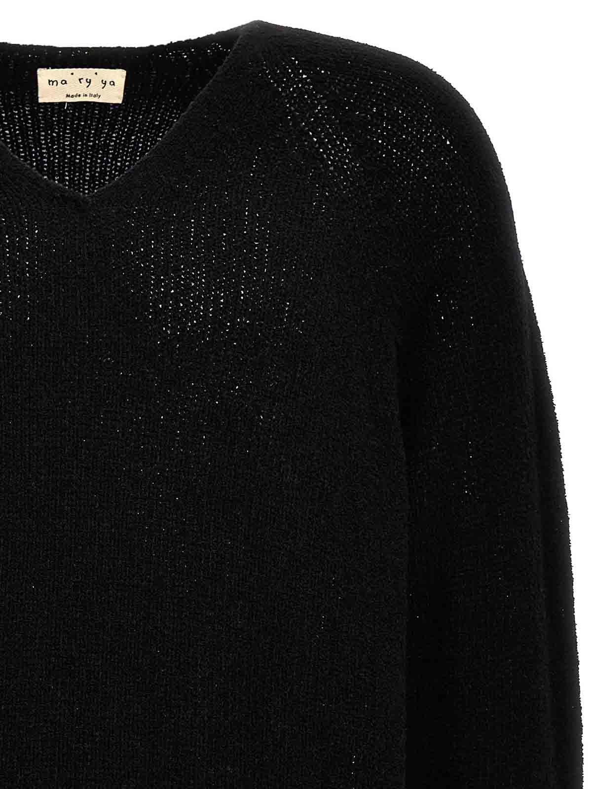 Shop Ma'ry'ya V-neck Sweater In Negro