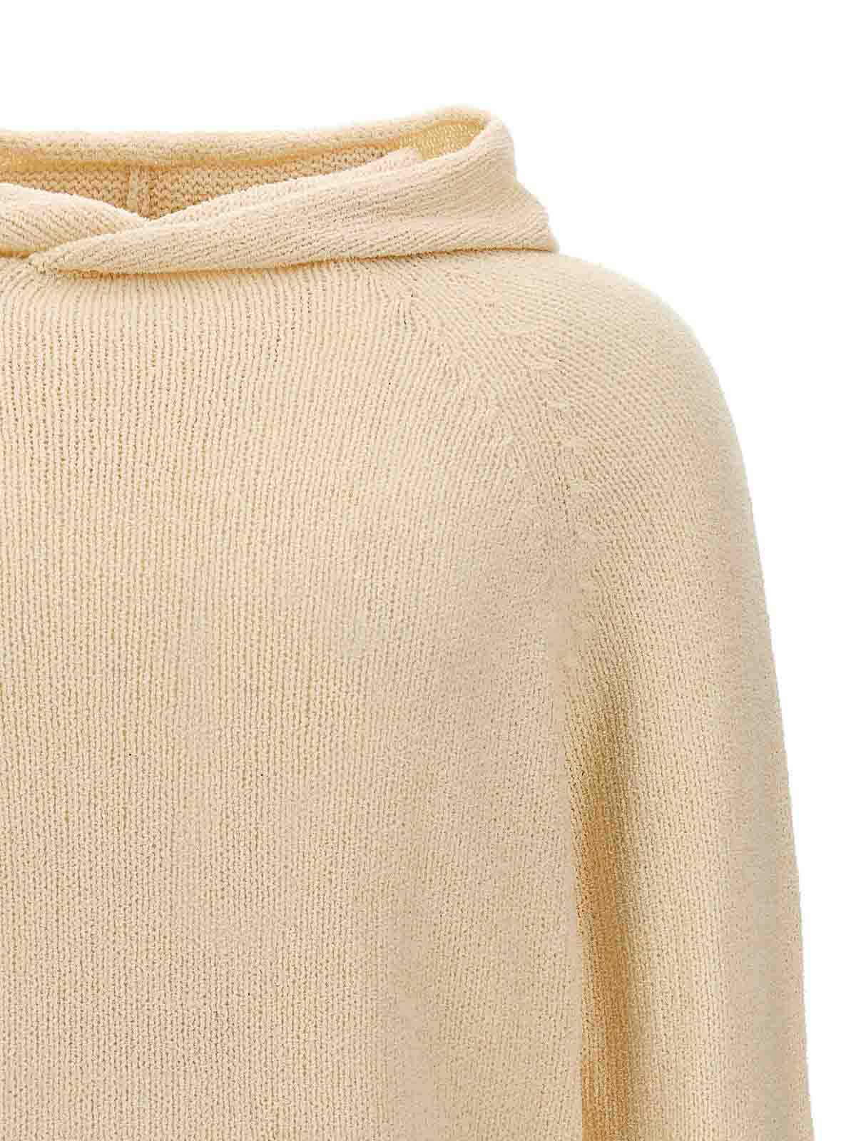Shop Ma'ry'ya Hooded Sweater In Blanco