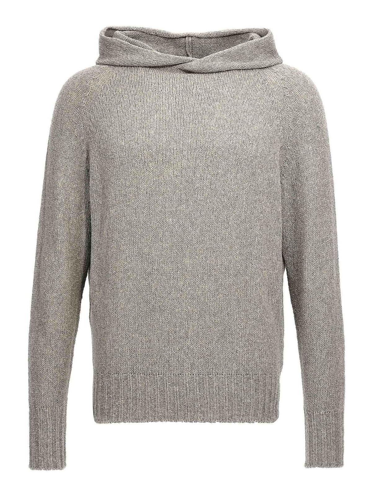Shop Ma'ry'ya Hooded Sweater In Gris
