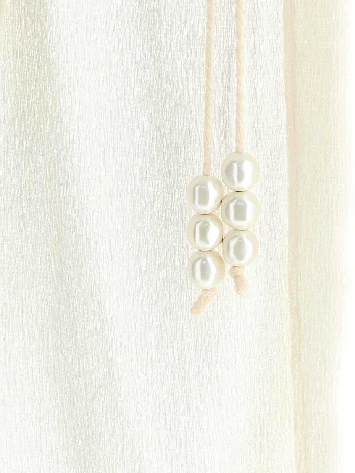 Shop Magda Butrym Skirt Texturized Stretch Pearls In Blanco