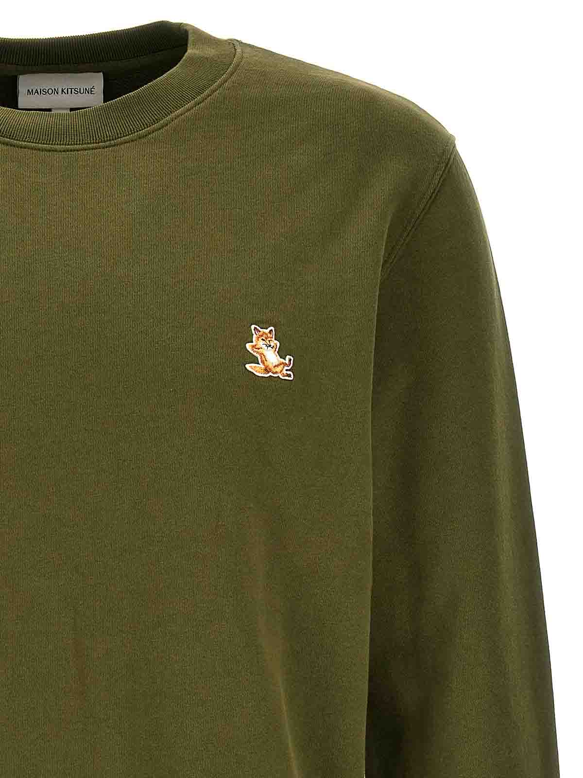 Shop Maison Kitsuné Chillax Fox Sweatshirt In Green