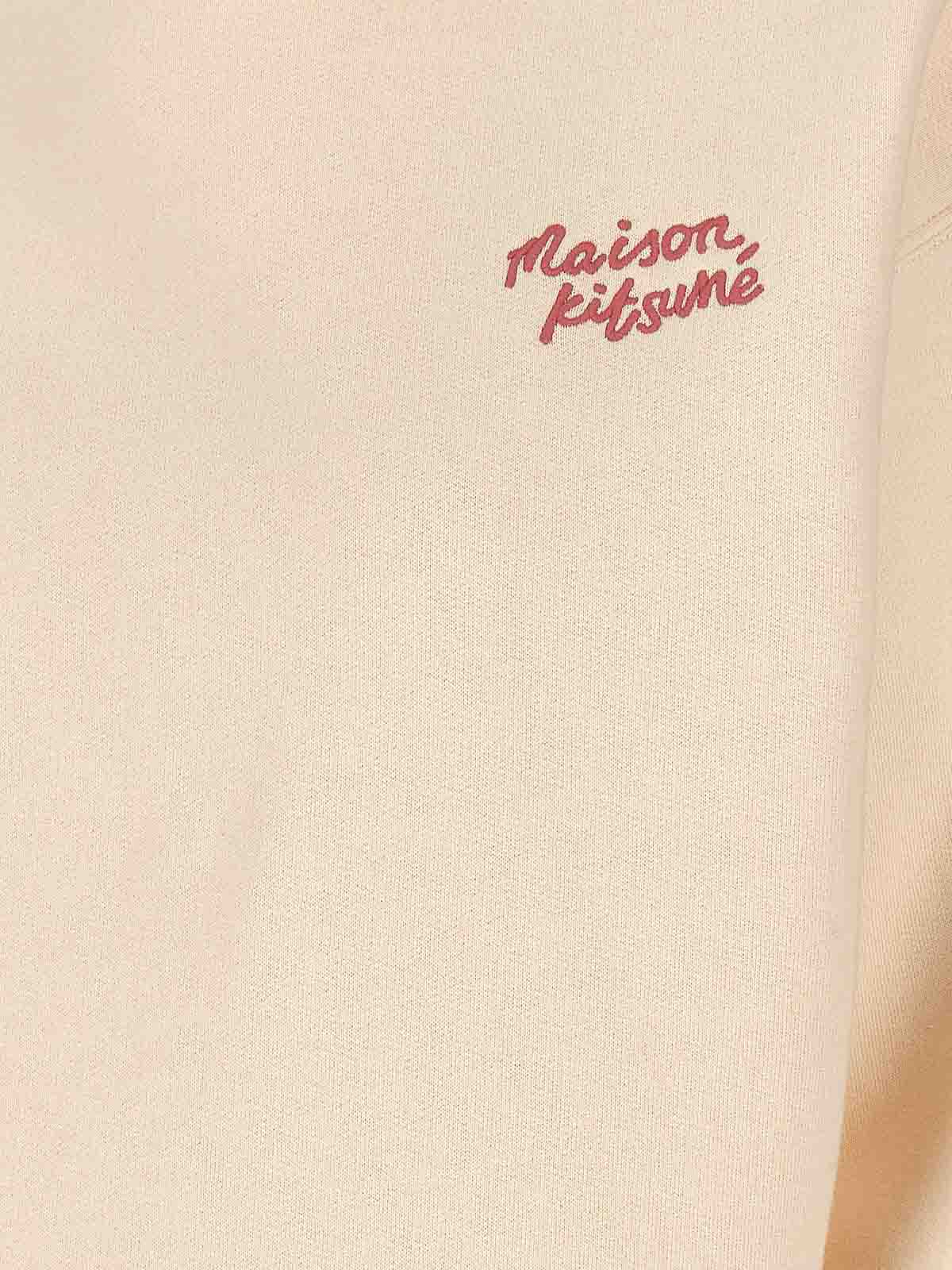 Shop Maison Kitsuné Maison Kitsun Handwriting Sweatshirt In Color Carne Y Neutral