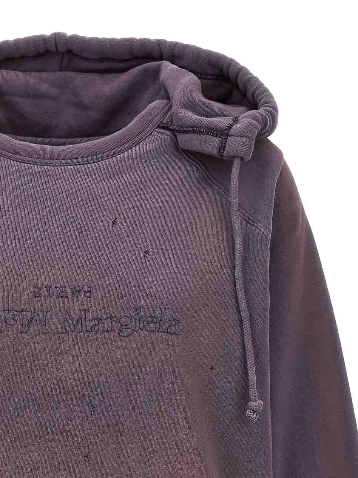 Shop Maison Margiela Logo Reverse Hoodie In Púrpura