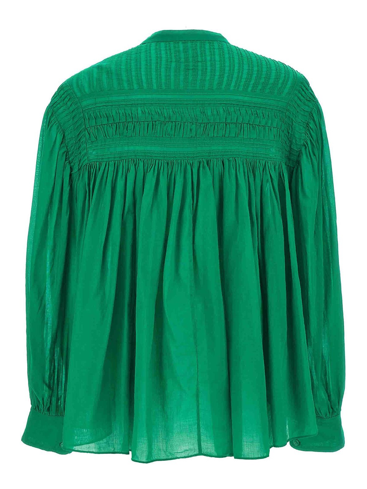 Shop Isabel Marant Étoile Plalia Shirt Ruffles Smock Stitches In Verde