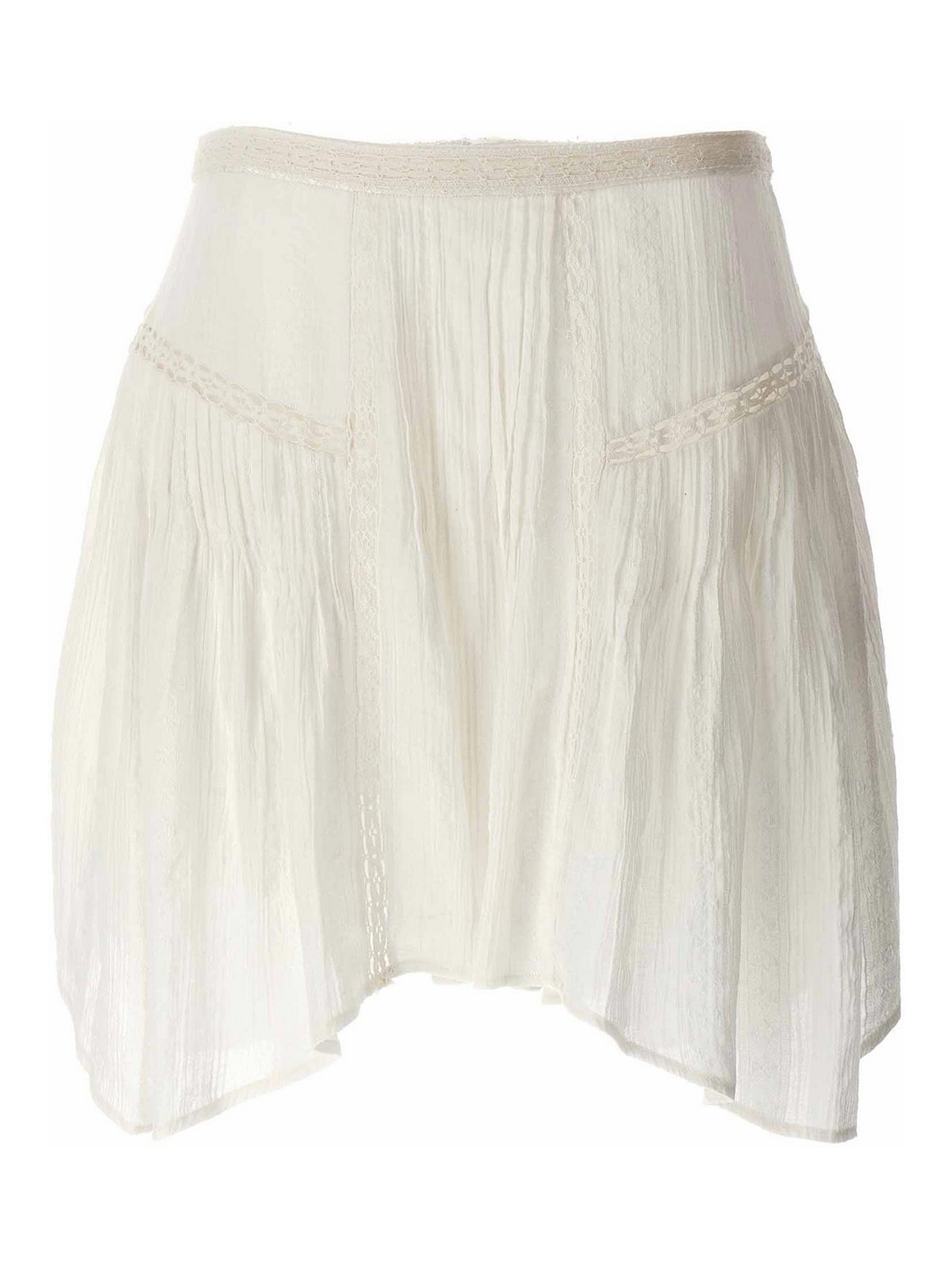 Shop Isabel Marant Étoile Jorena Embroidered Skirt Asymmetrical In Blanco