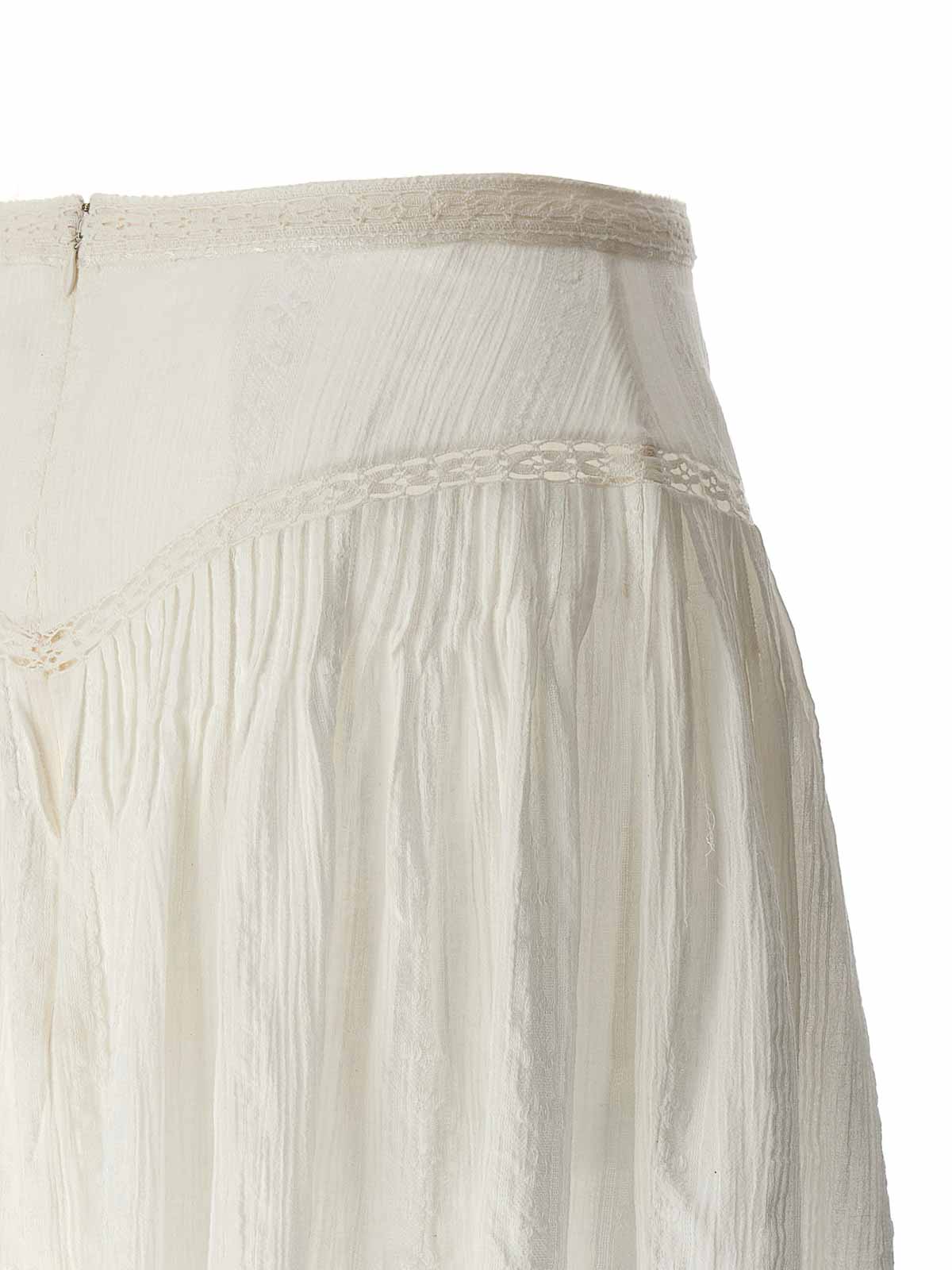 Shop Isabel Marant Étoile Jorena Embroidered Skirt Asymmetrical In Blanco