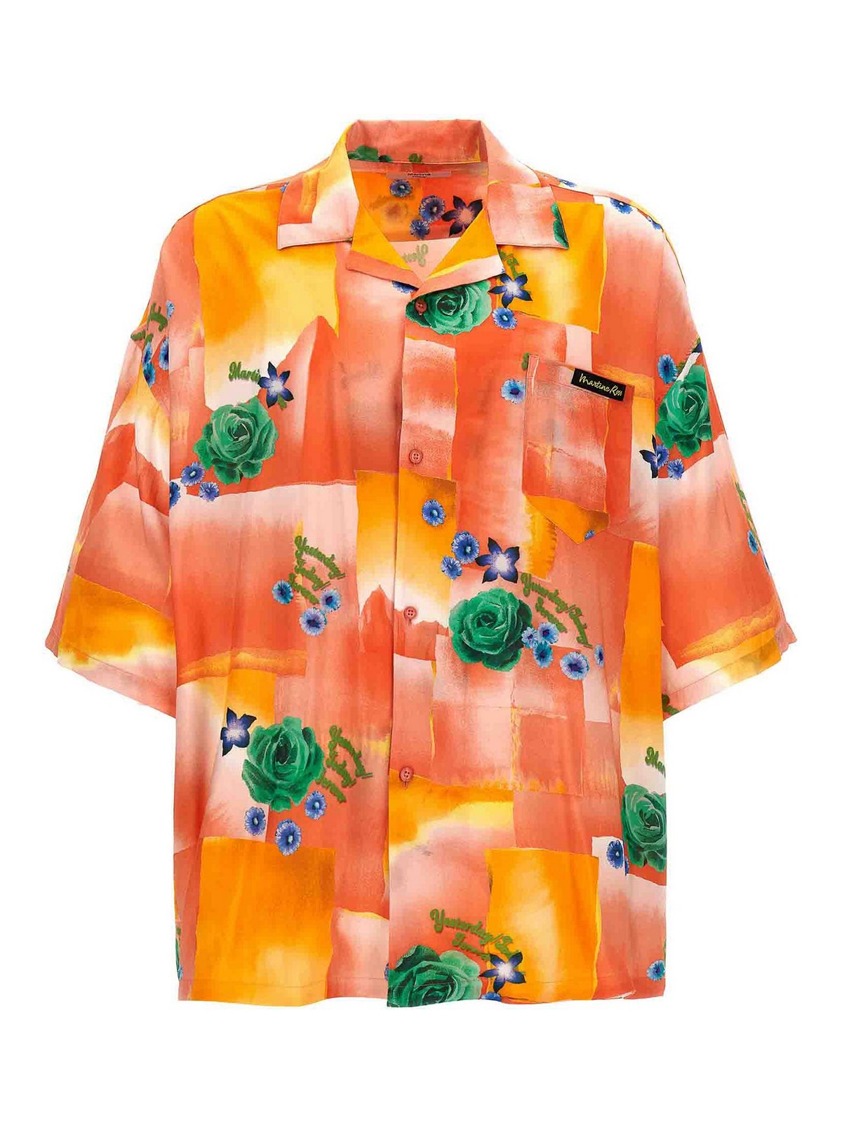 Shop Martine Rose Today Floral Coral Shirt In Multicolor