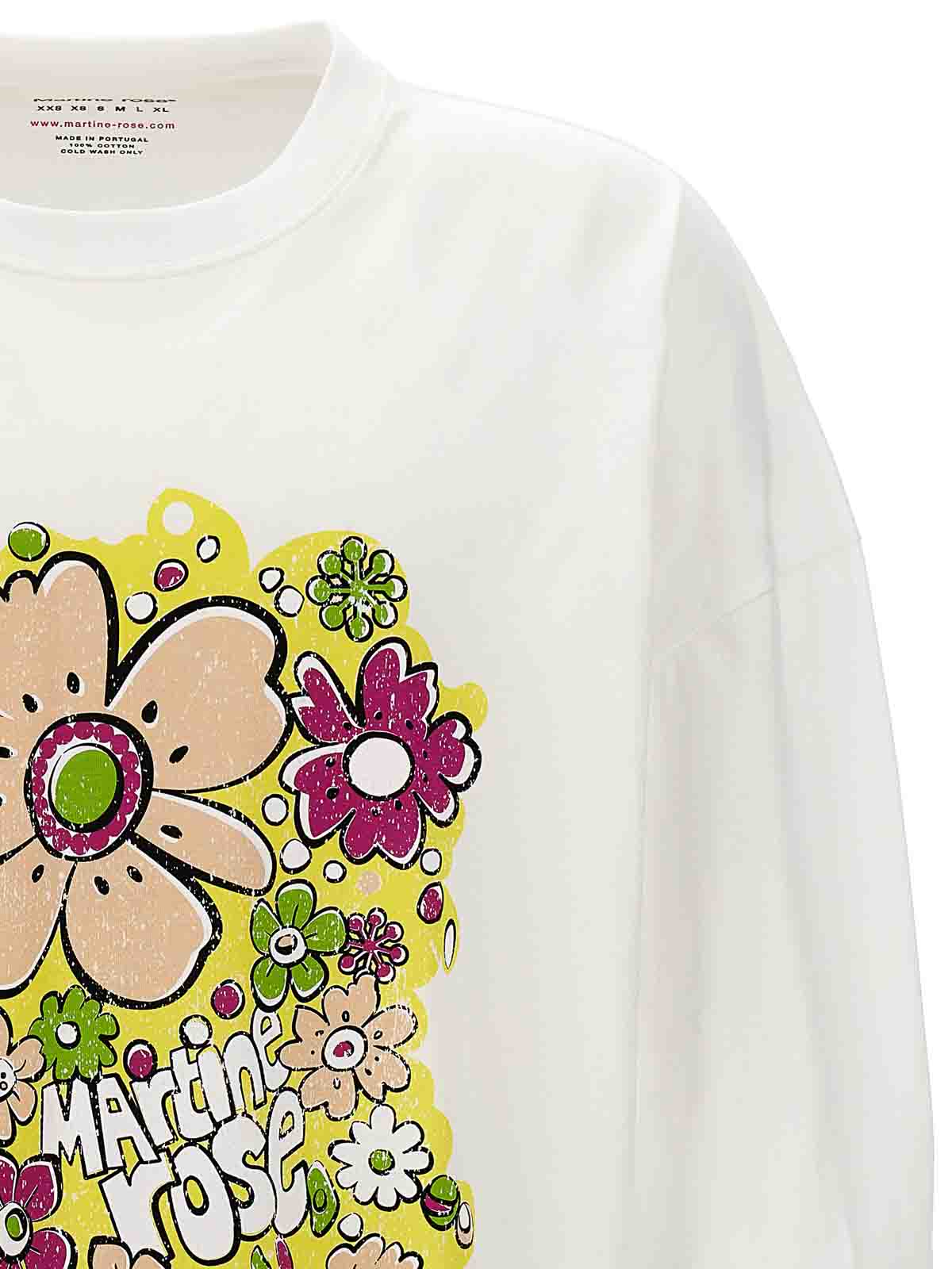 Shop Martine Rose Festival Flower T-shirt In Blanco