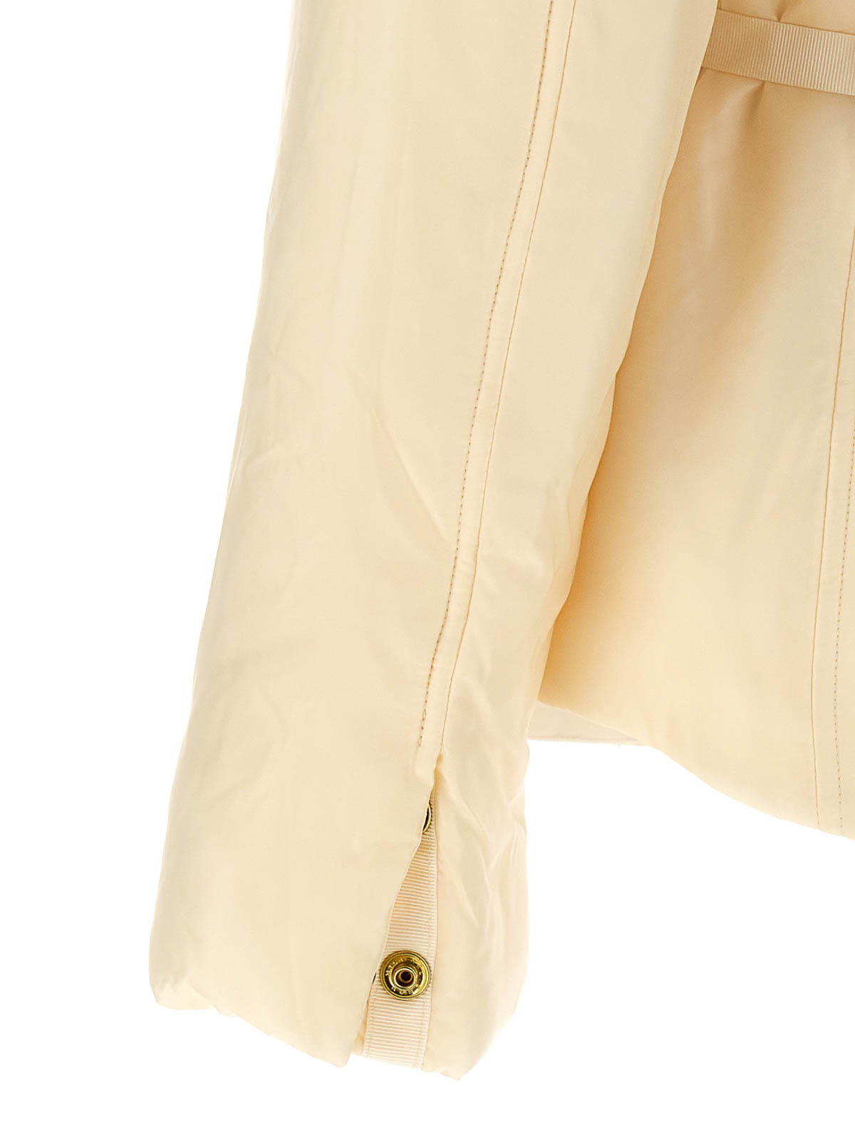 Shop Michael Kors Drawstring Down Jacket In Blanco
