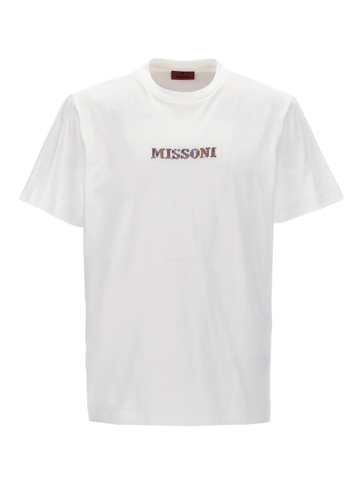 Shop Missoni Logo Embroidery T-shirt In Blanco
