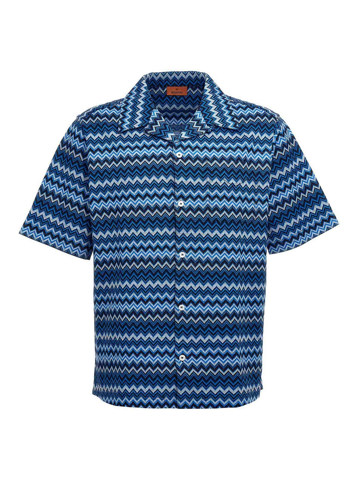 Shop Missoni Short-sleeved Shirt In Azul