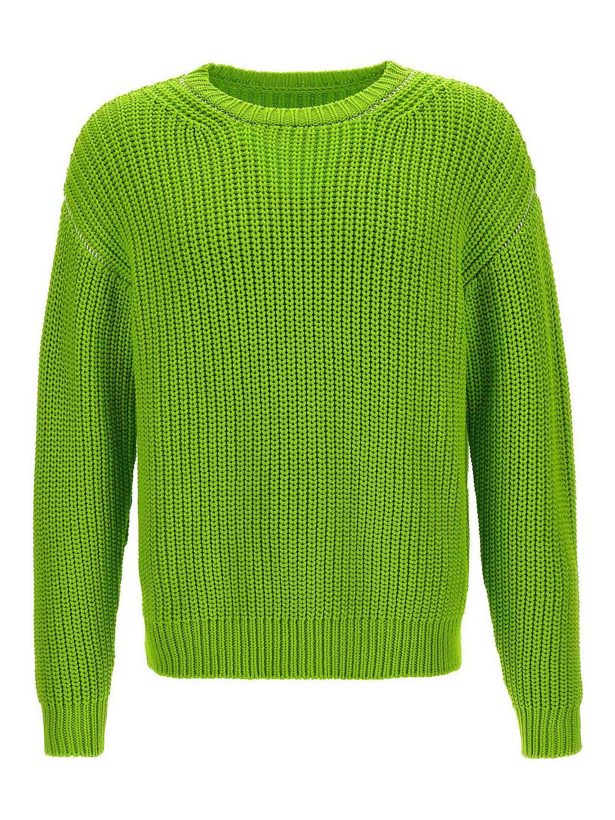 Shop Mm6 Maison Margiela Crewneck Sweater In Verde