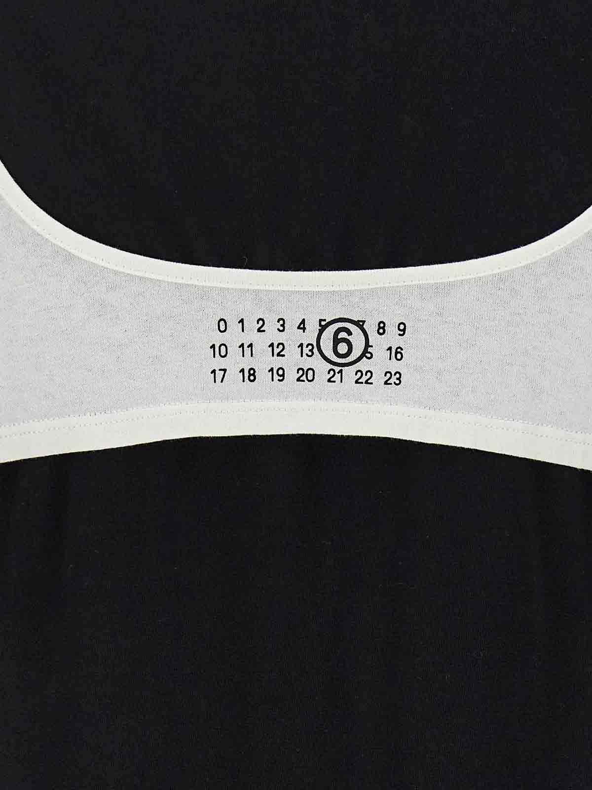 Shop Mm6 Maison Margiela Cotton T-shirt Numeric Signature Logo In Blanco