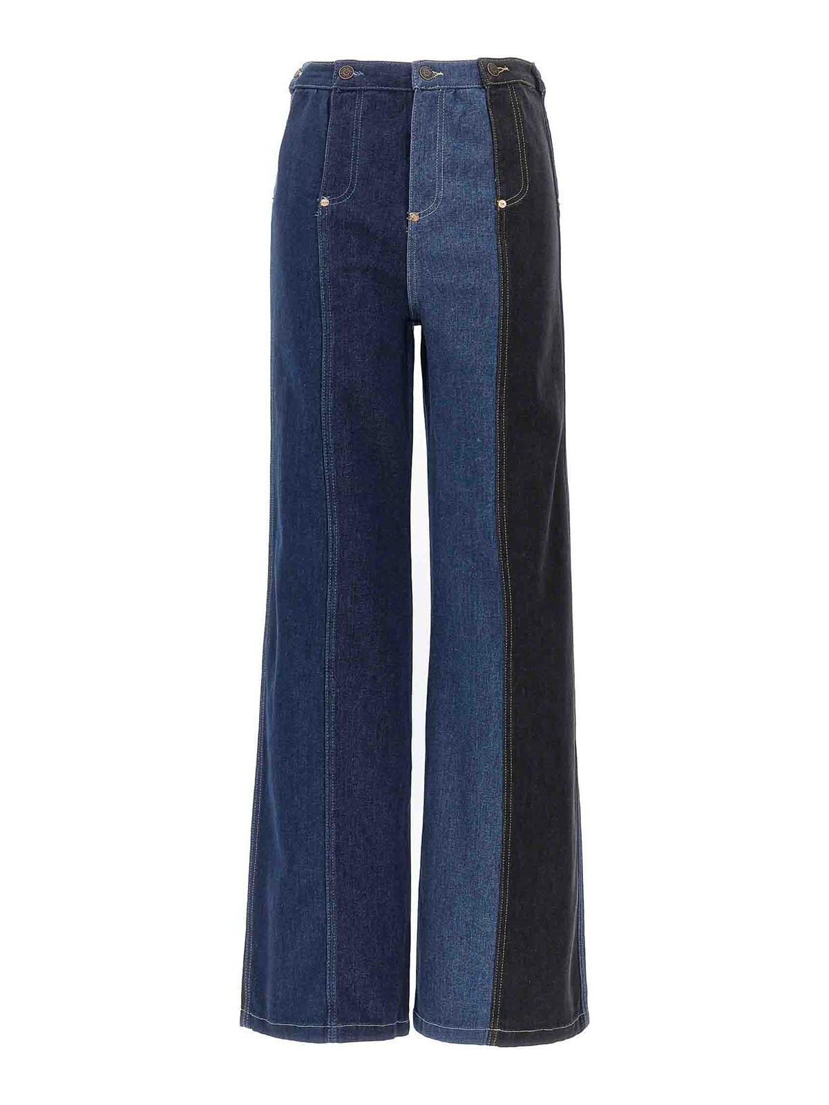 Shop Moschino Jeans Patchwork Jeans In Azul
